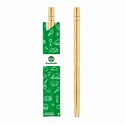Disposable eco-friendly round bamboo chopsticks, half paper sleeve